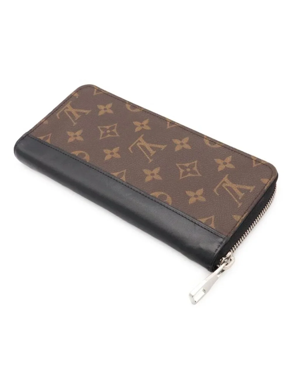 Louis Vuitton Monogram Macassar Zippy Wallet Vertical Zip Around Calf Leather